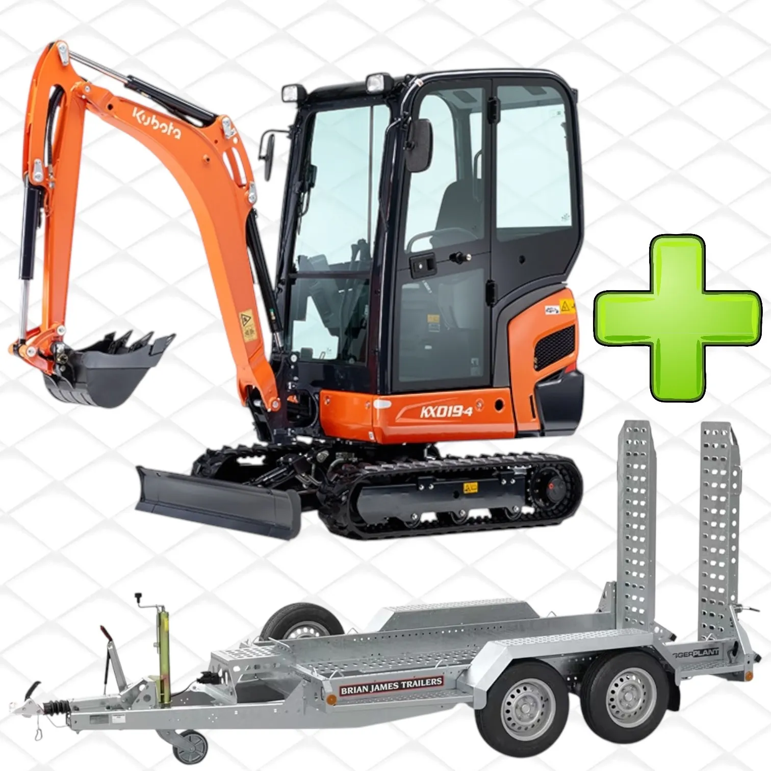 Bagger 1.9t + Anhänger