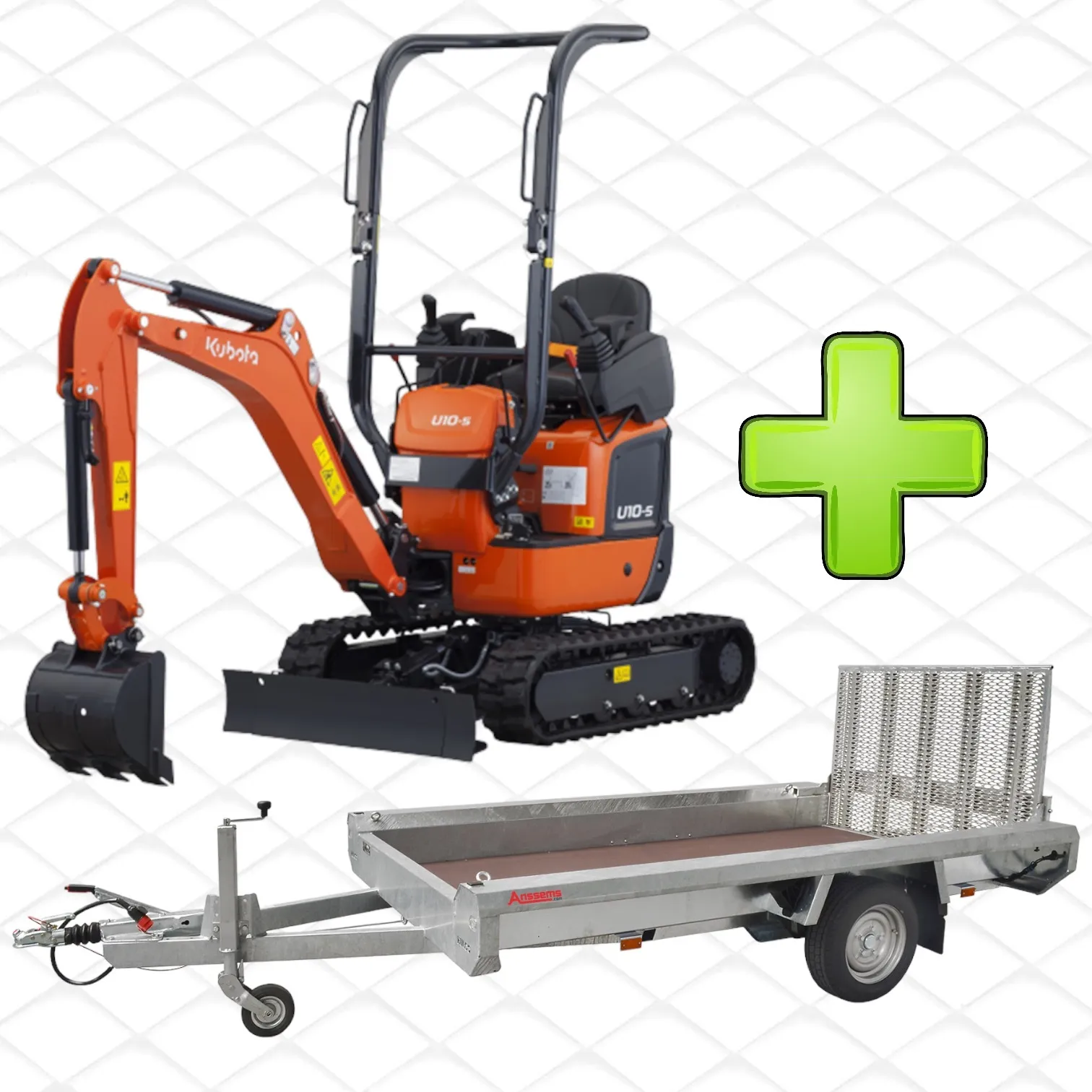 Bagger 1.2t + Anhänger