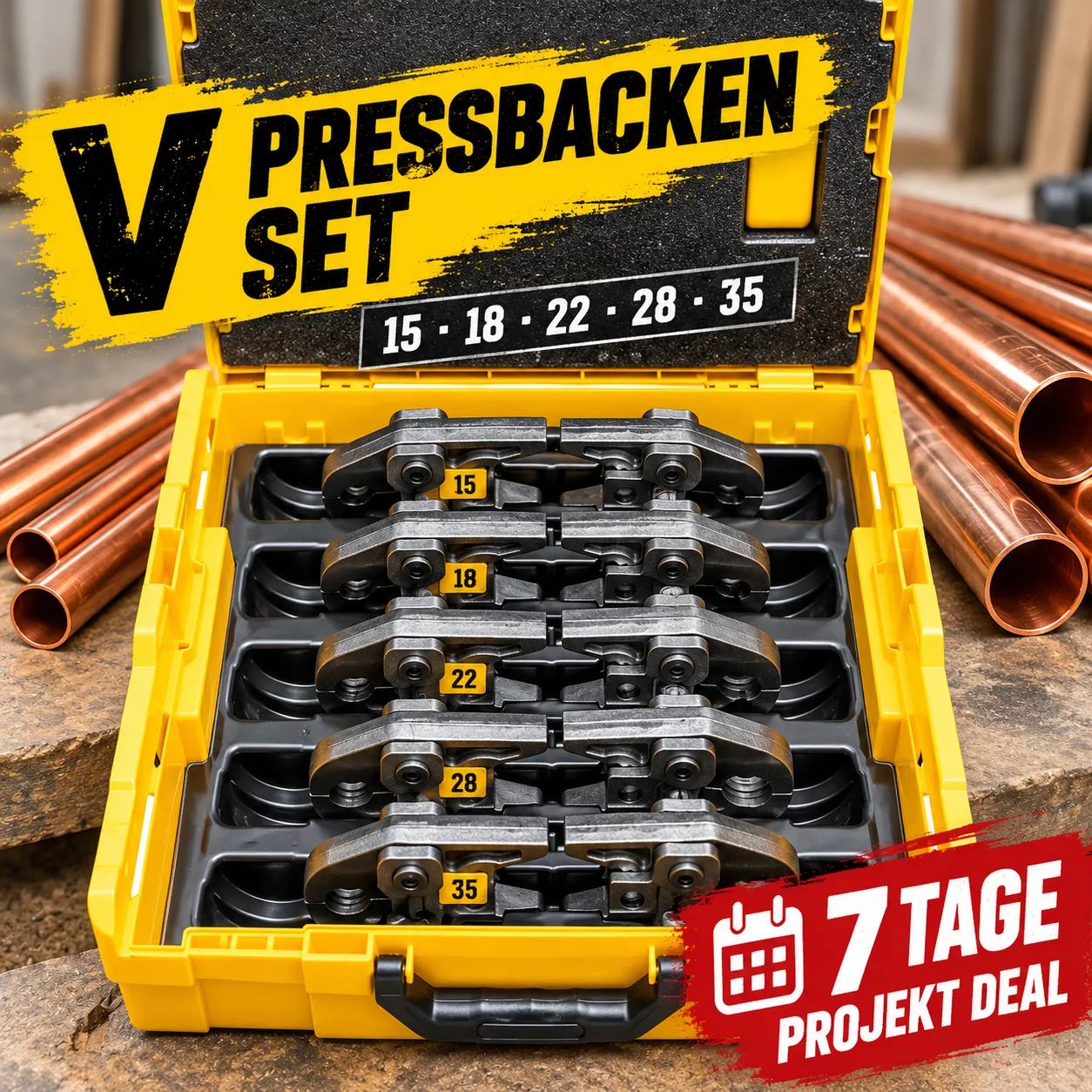 [MIETE] Pressbacken Set | V Konturen 15 · 18 · 22 · 28 · 35 | inkl. Lieferung