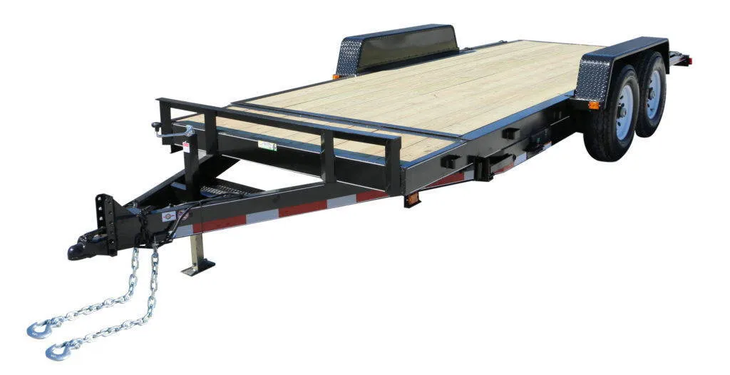 7' x 20' Double 7K Axles - Flat Deck Trailer w/ Ramps