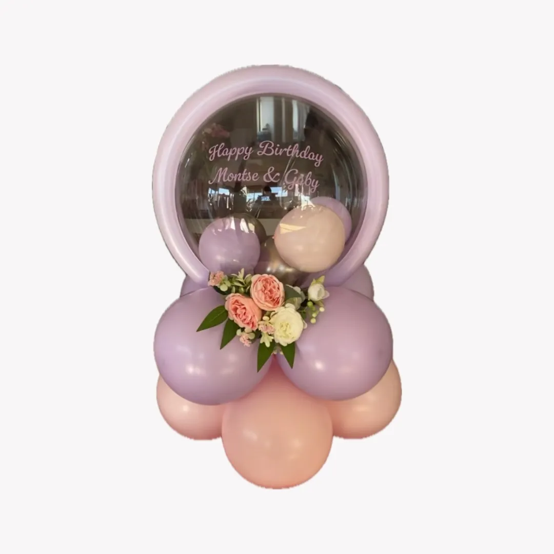 6 Vinyl + Floral Balloon Centerpieces