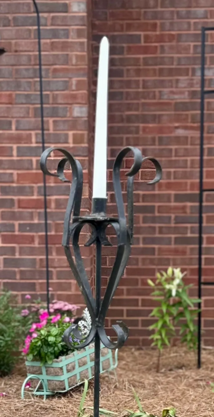 Tapered Candle Wrought Iron Stake