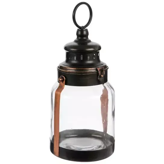 Burnished Black Metal Lantern