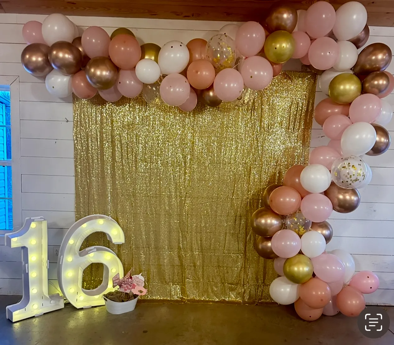 Gold Sequin Panel Backdrop