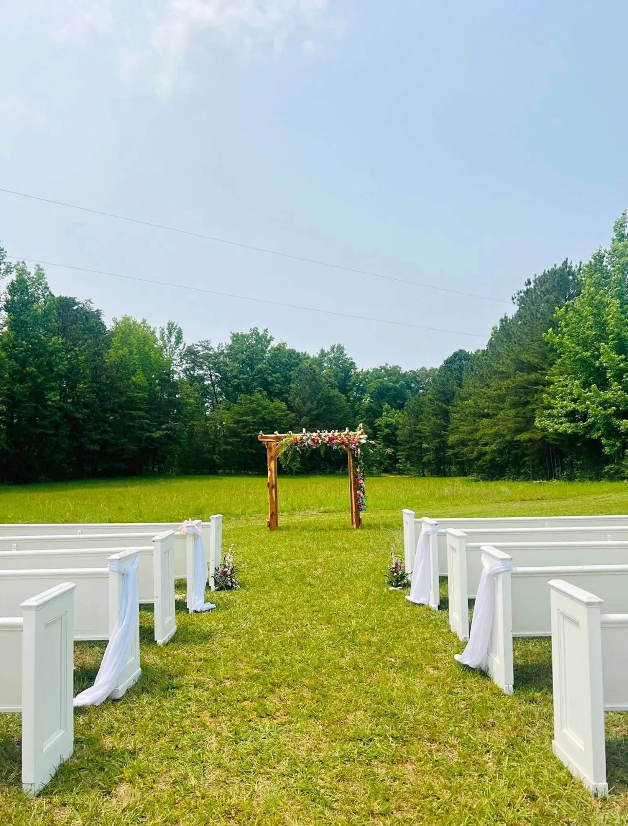 12 Foot White Wooden Church Pews