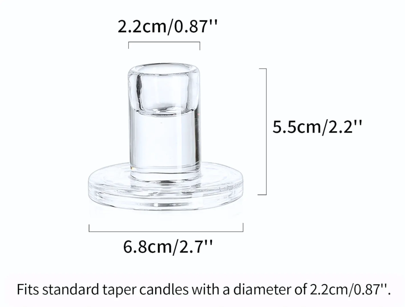 Modern Clear Glass Taper Candle Holder