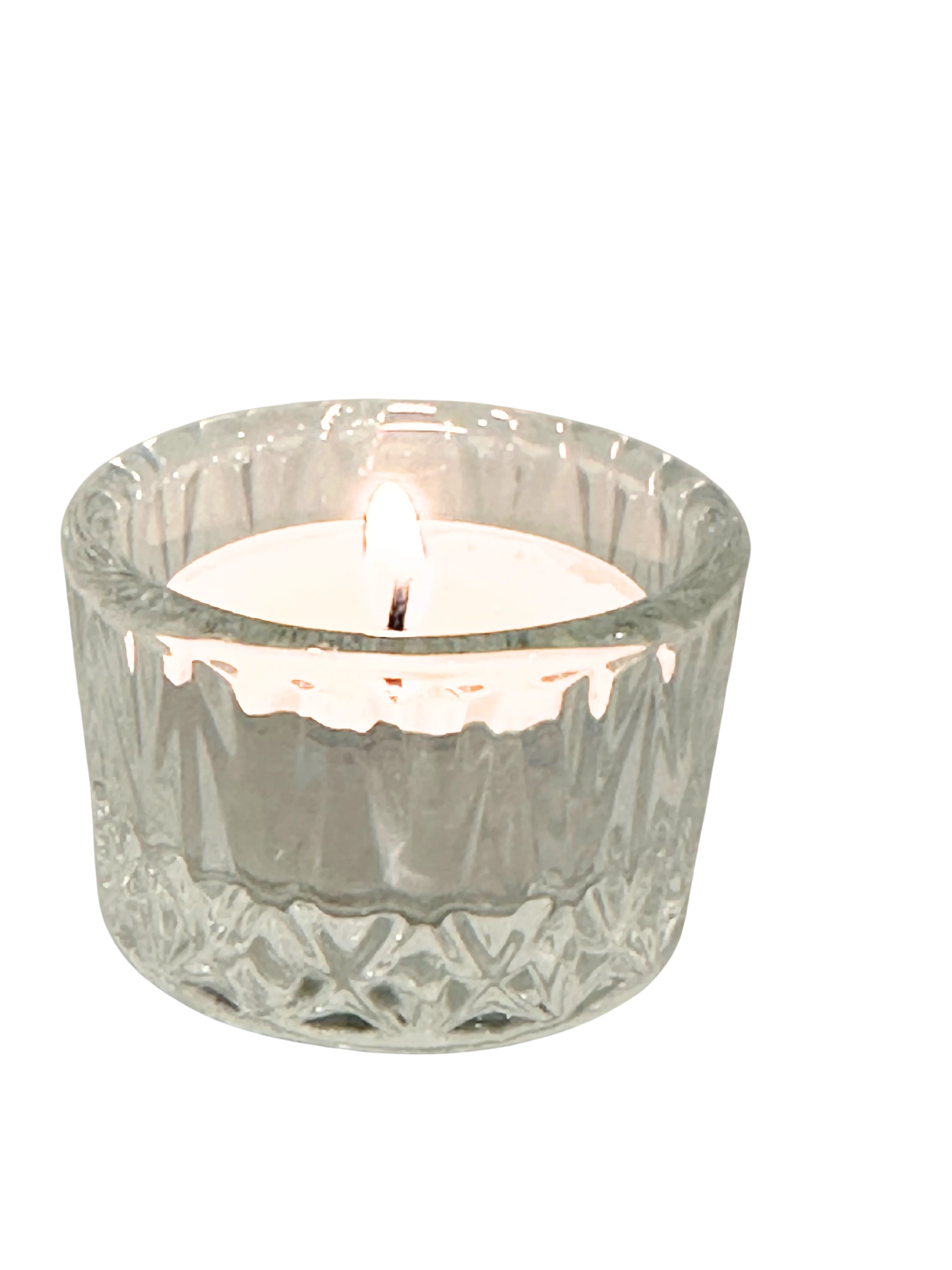 Cut glass tea light candle holders