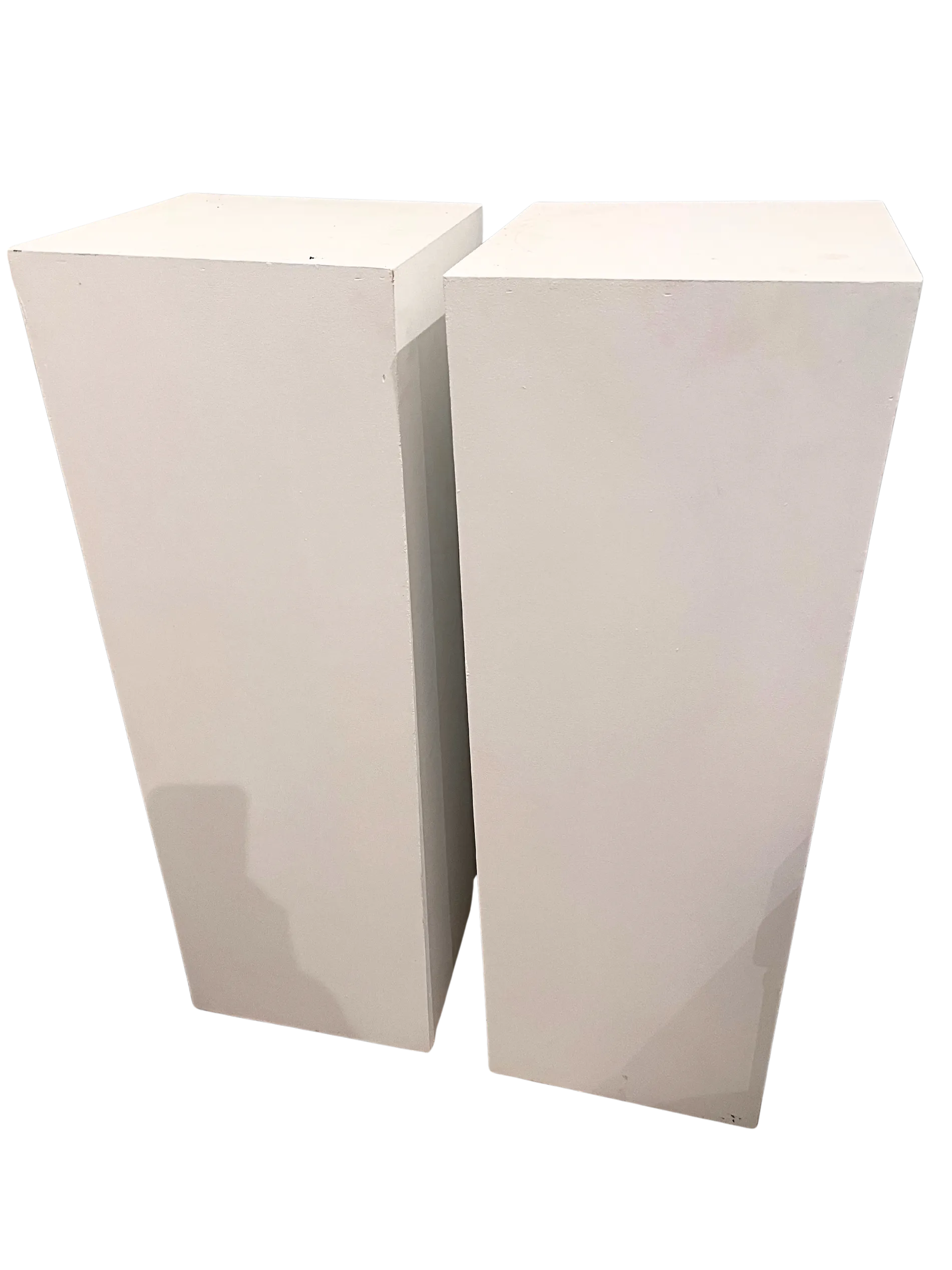 Modern white wood pedestals