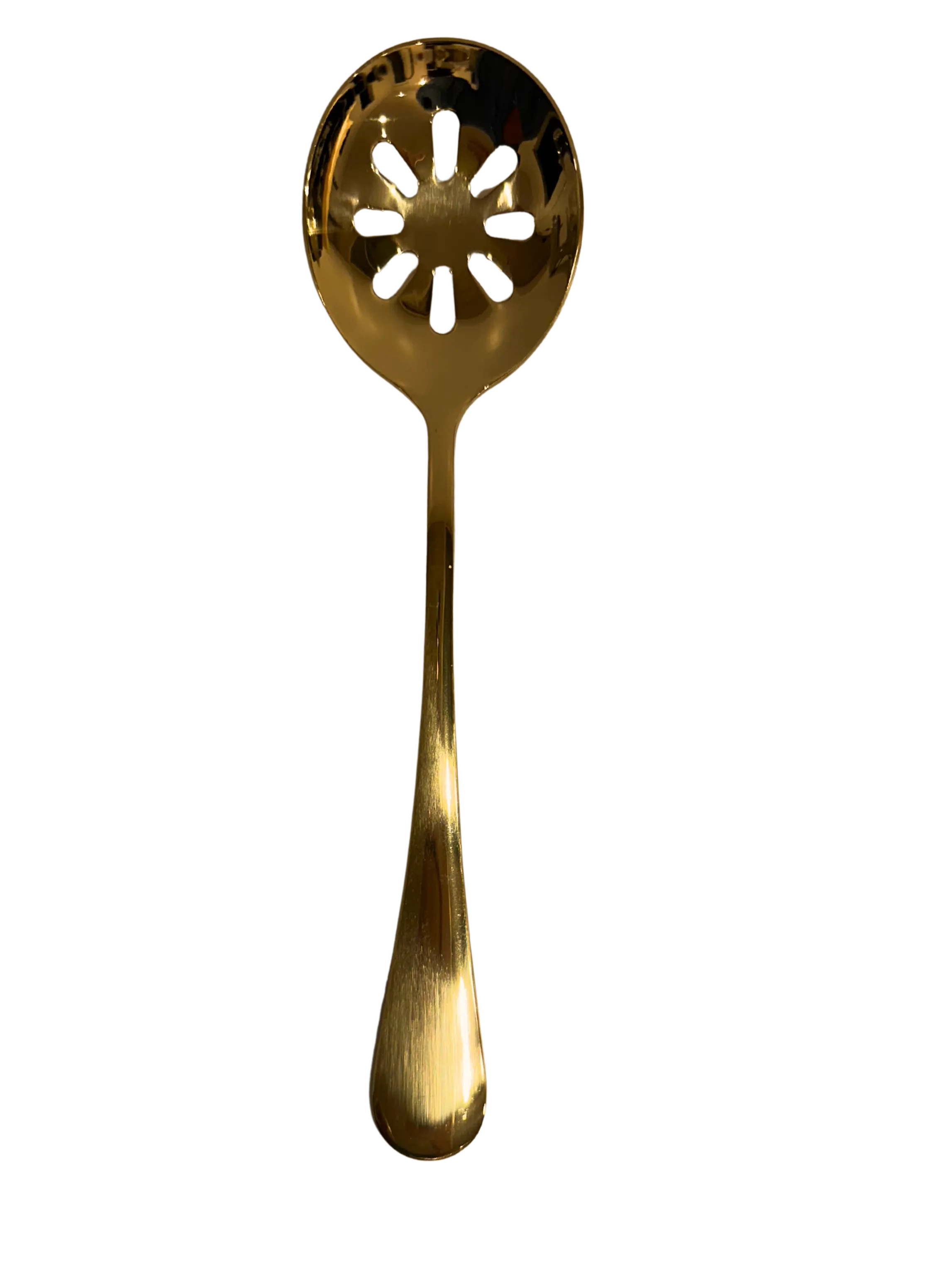 Gold Brass Serving Slotted Spoon