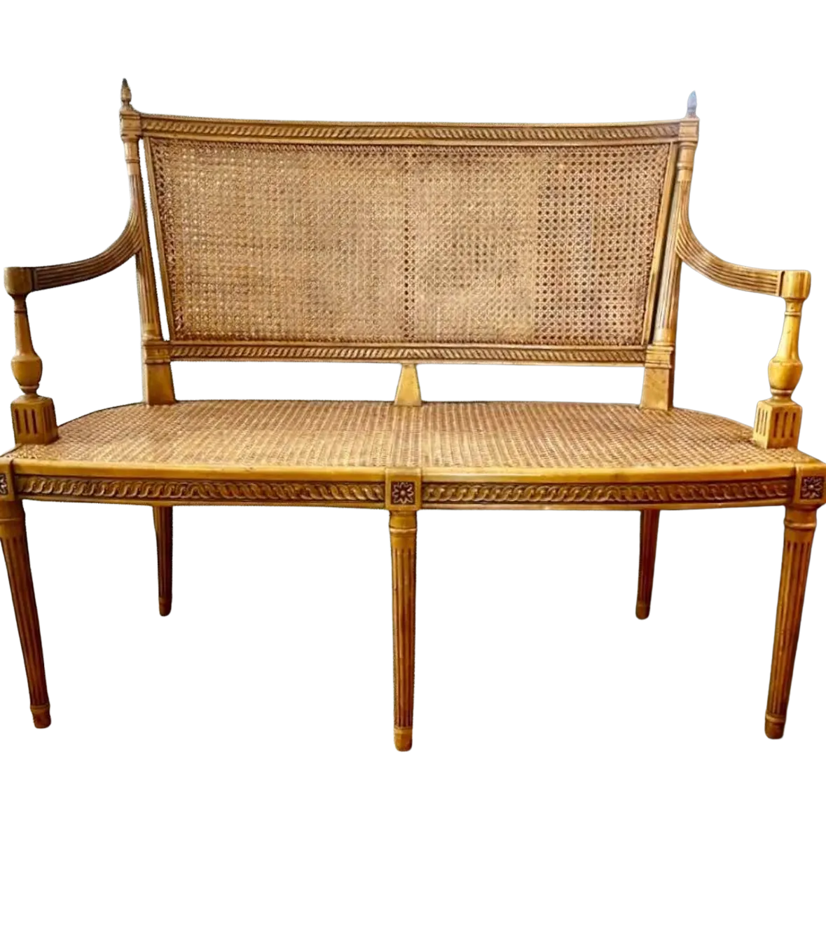 Vintage Style Cane Settee 