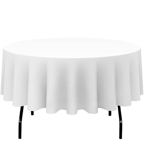 Tablecloth - Round - White - 90 in