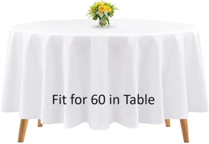Tablecloth/Linen - Round - White - 108 in