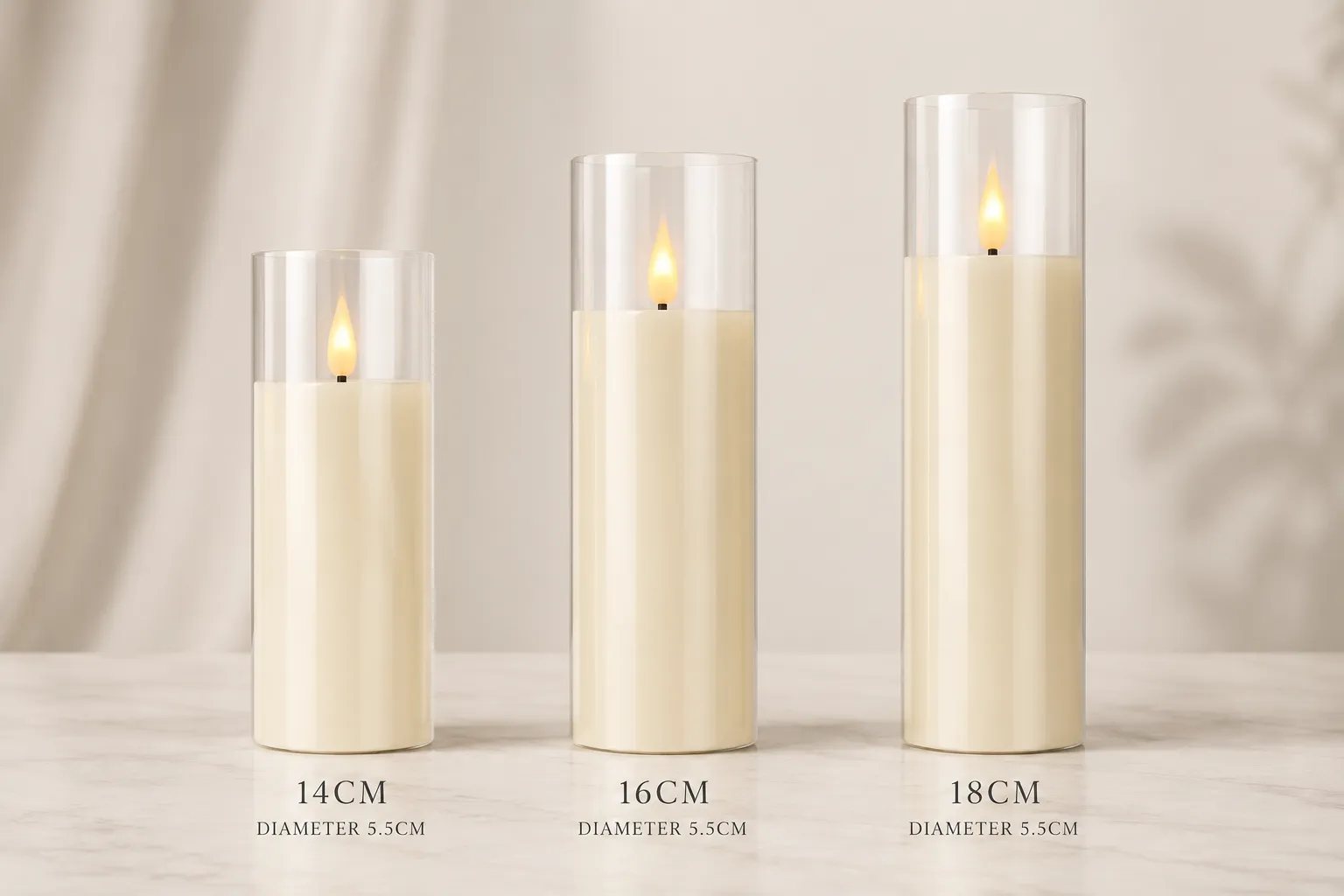 LED Ivory Hurricane Candles
