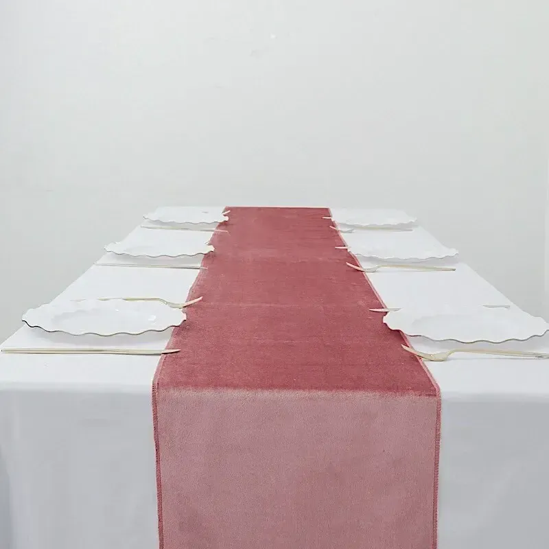 Rose Petal Velvet Table Runner - 70cm x 300cm