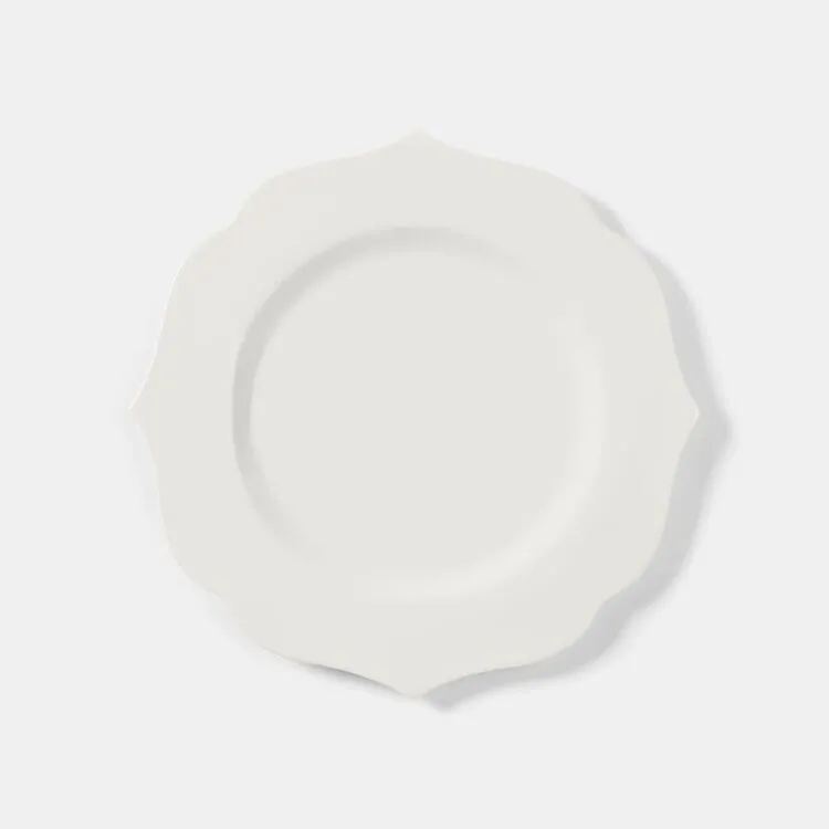 White ornate edge plate - 21cm
