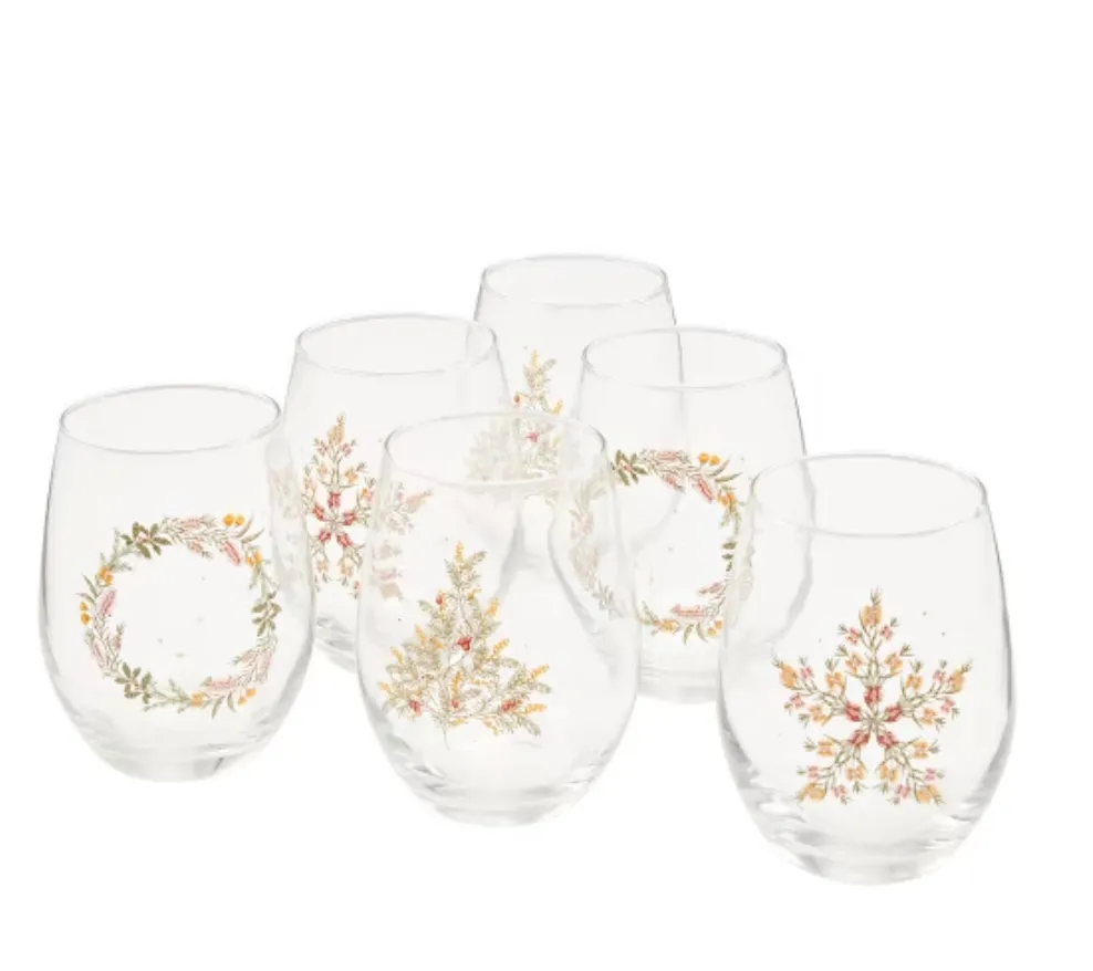 Festive Stemless Glassware