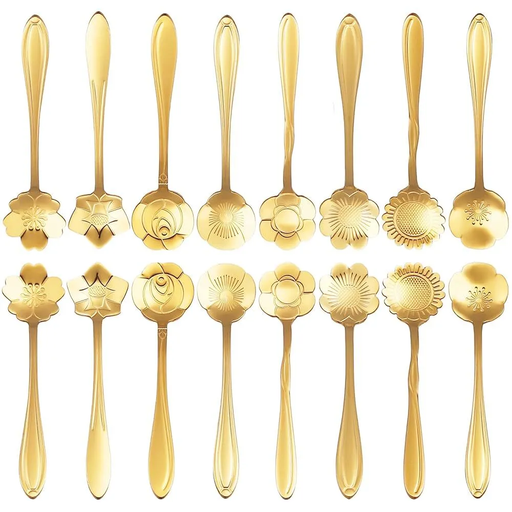 Flower Gold Teaspoons
