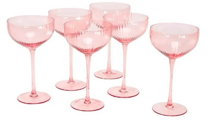 Blush Pink coupe glasses 