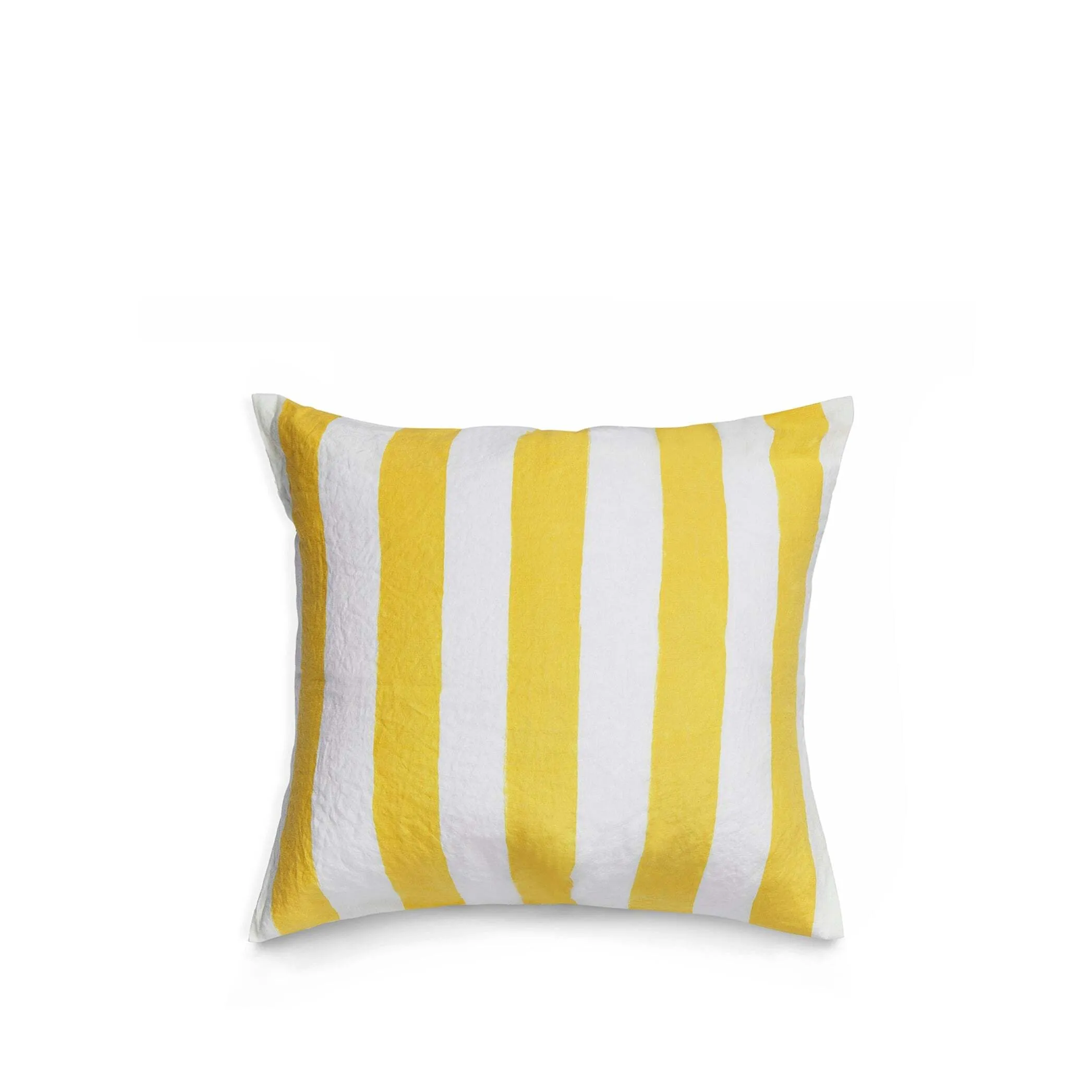Yellow and White Stripe Cushion