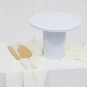 Cake Stand - Ribbed - White