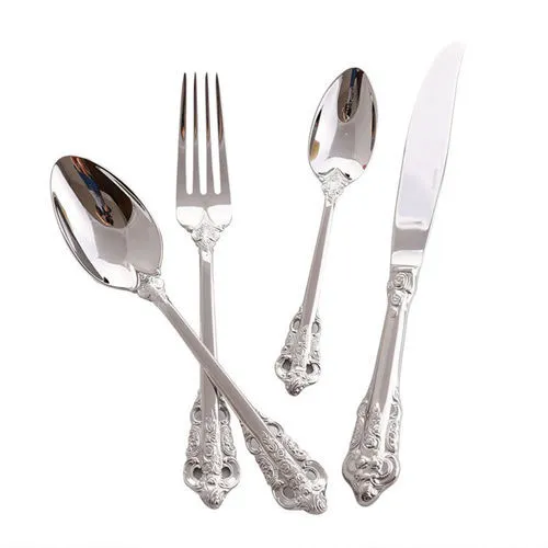 Silver Vintage Cutlery Polished -  Knife, Fork, Spoon and Teaspoon