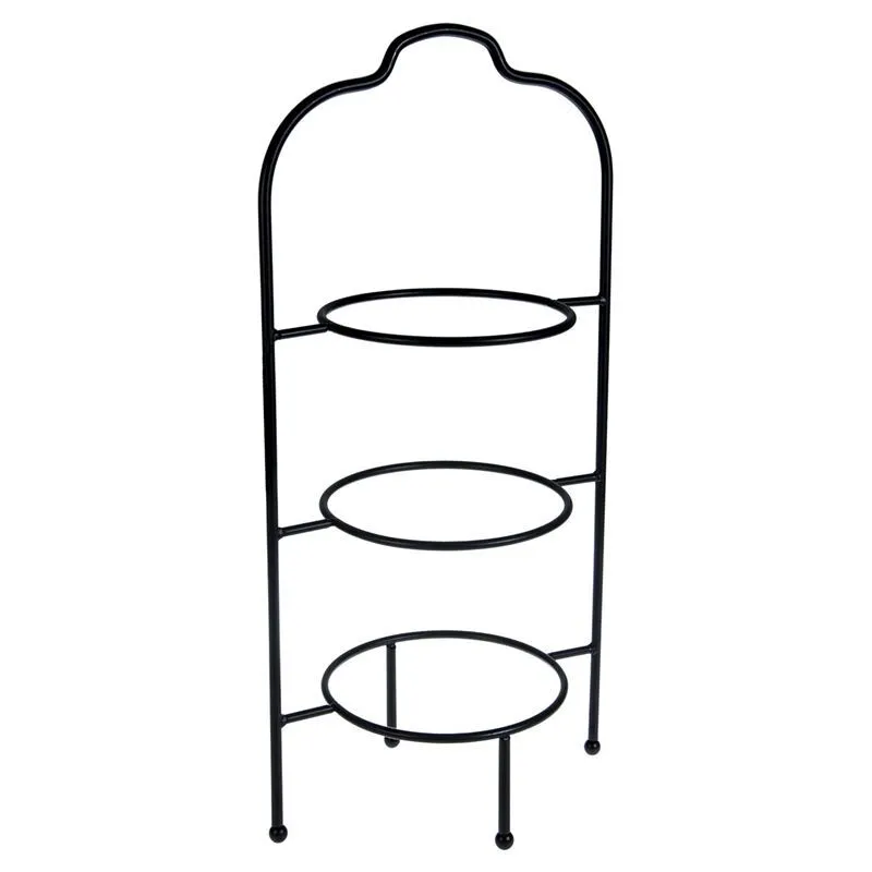 3 tier black plate stand frame