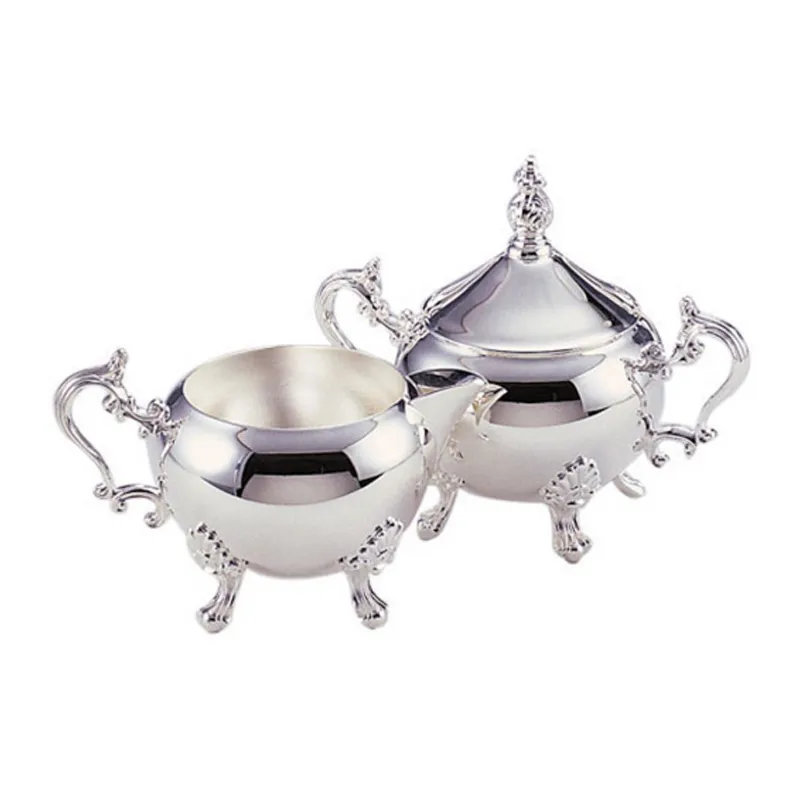 Silver sugar and creamer