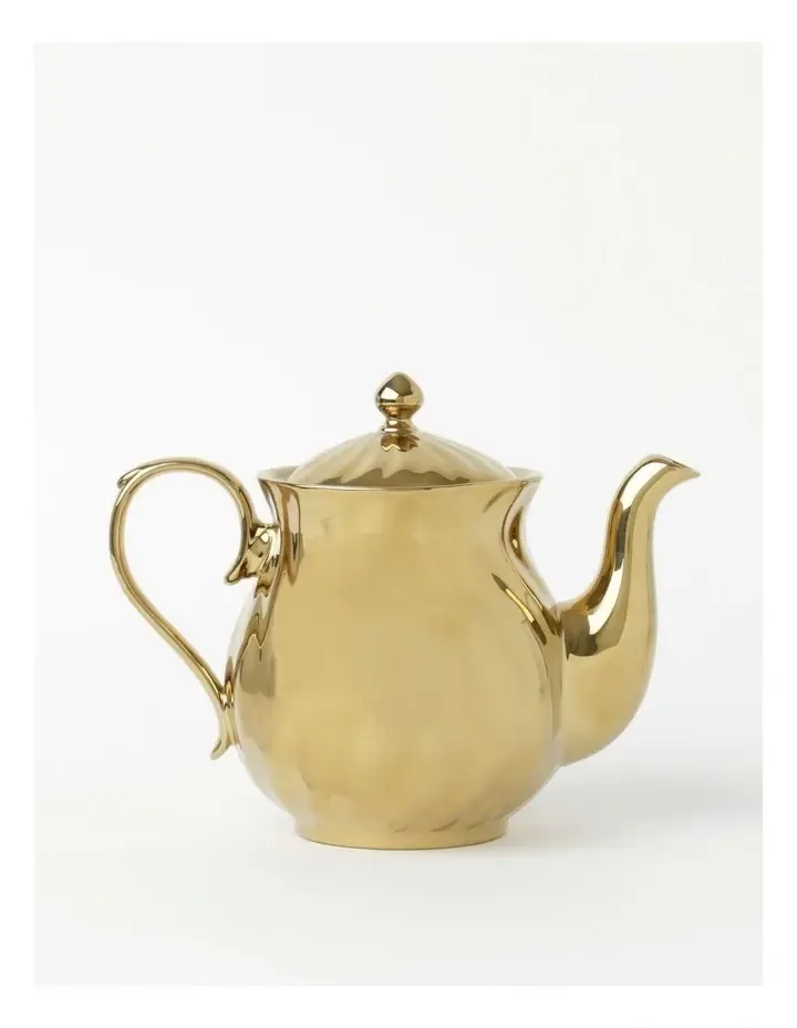 Luxe Gold Swirl Teapot