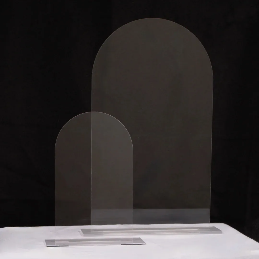 Aspen Arch Clear Signs with Stands