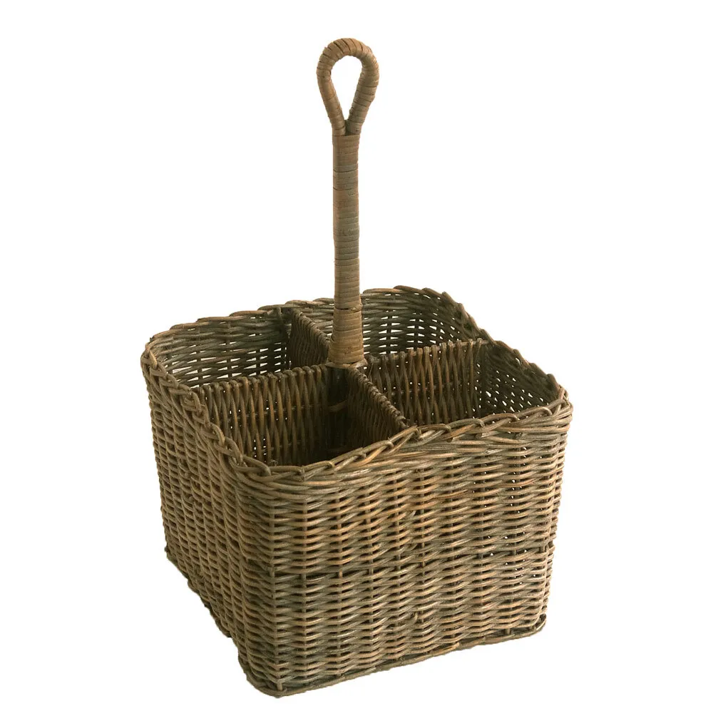 Cane basket square - Cutlery Holder