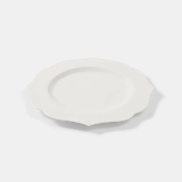 White ornate edge plate - 28cm