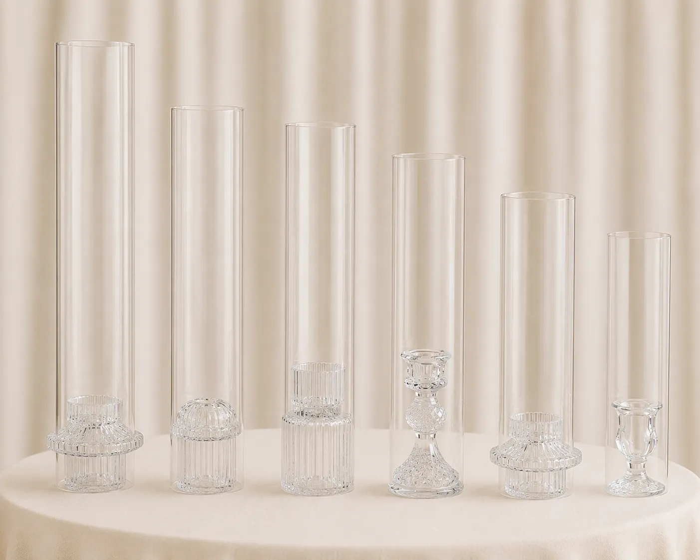 Sofia Luminaire – Clear Glass Set - Glass Base & Sleeve only