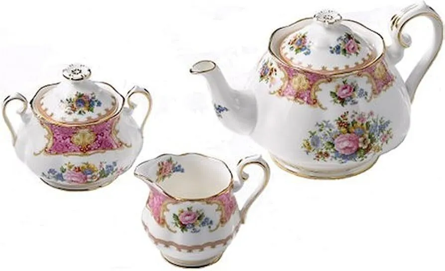 Royal Albert "Lady Carlyle" 3 Piece - Teapot, Sugar bowl and Creamer
