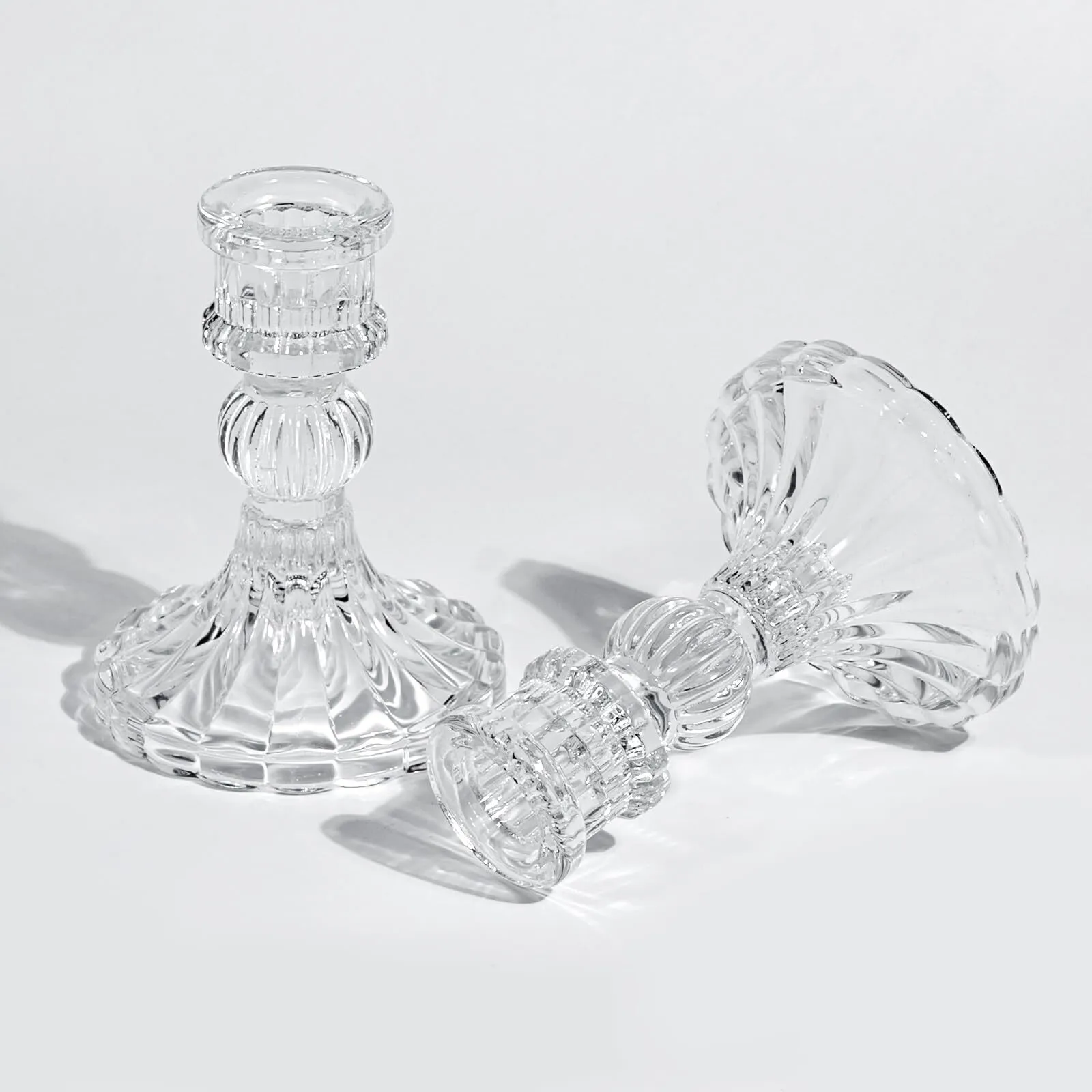 Sofia Vintage Candle Holder - Clear 10cm high