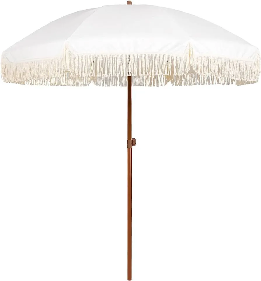 White Fringe Umbrella 183 x 168