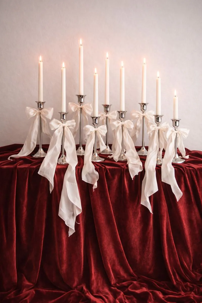 Sofia Elevare - Silver Taper/Dinner Candle Holder