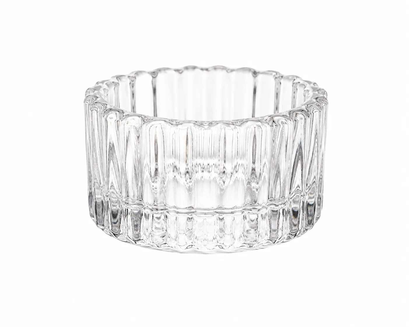 RIPPLED TEALIGHT HOLDER | CLEAR