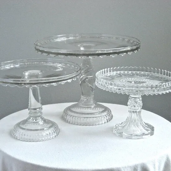 Glass pedestal cake stands