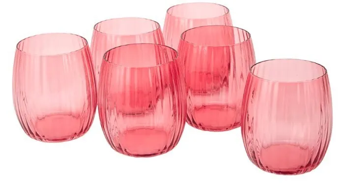 Blush Pink stemless wine/water glasses