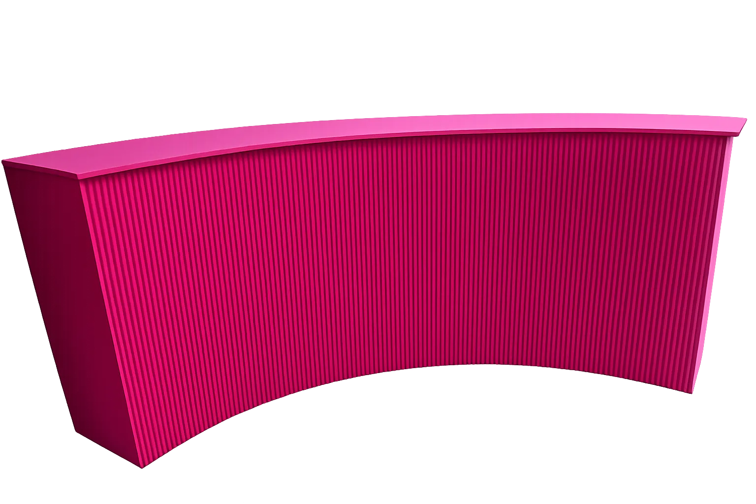 Curved Table / Cake Bench 35D x 220W x 91H