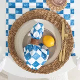 Check Blue and White Napkin