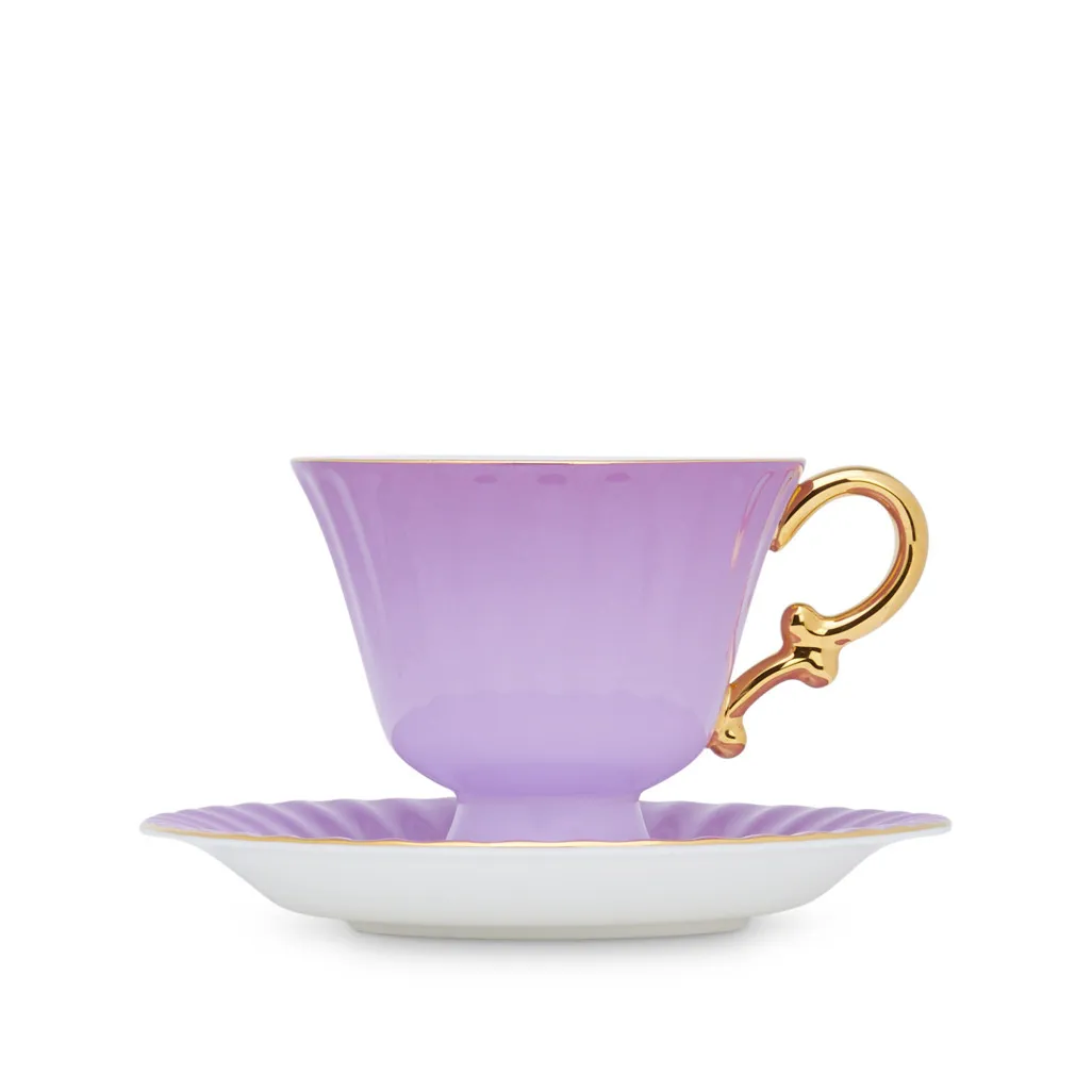 Ombre Lilac Teacup and saucer