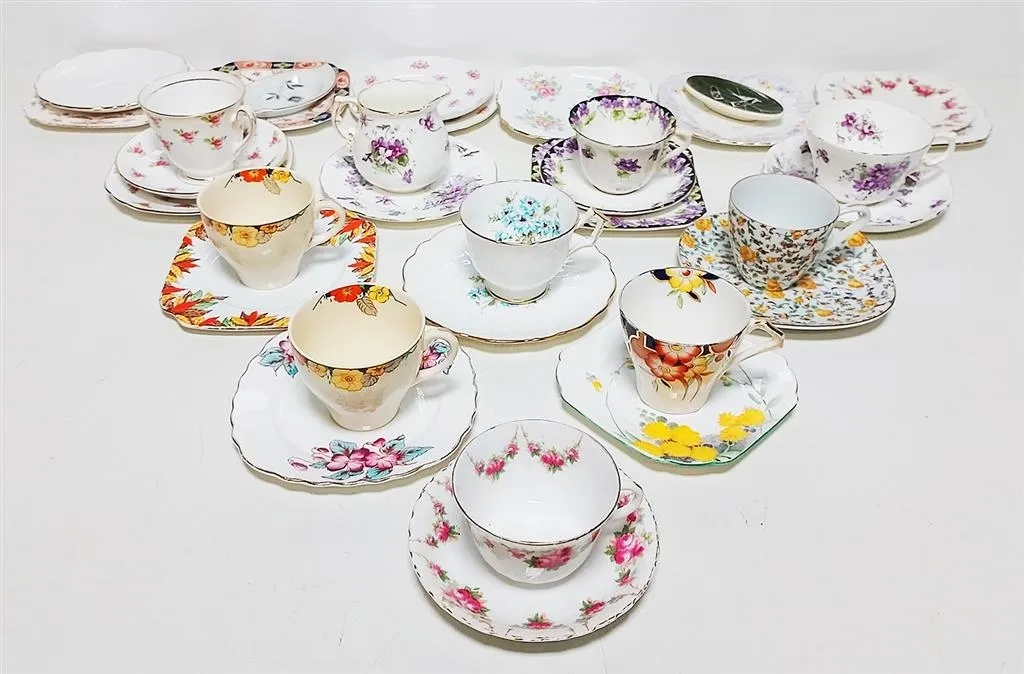 Miss matched duo - teacup and saucer