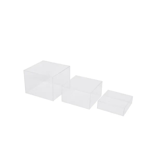 CLEAR BOX RISERS SET (3)