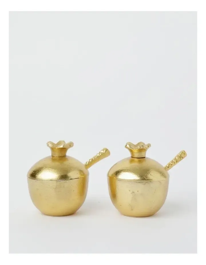 Pomegranate Sugar Server Set Brass - 2