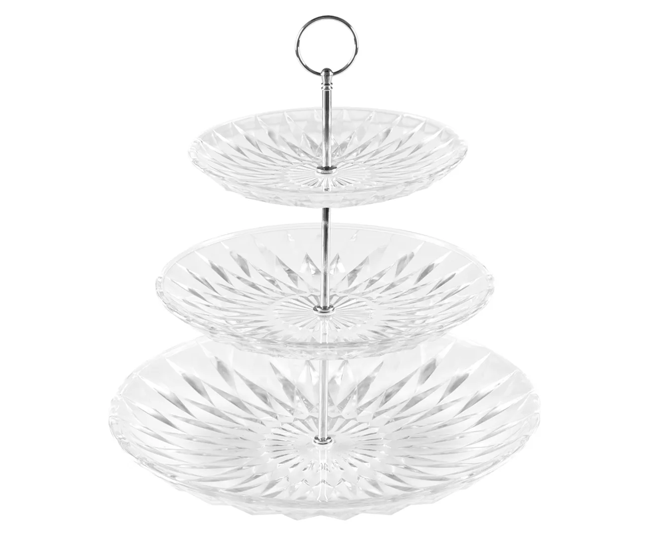 Crystal cut glass 3 tier sweet stand