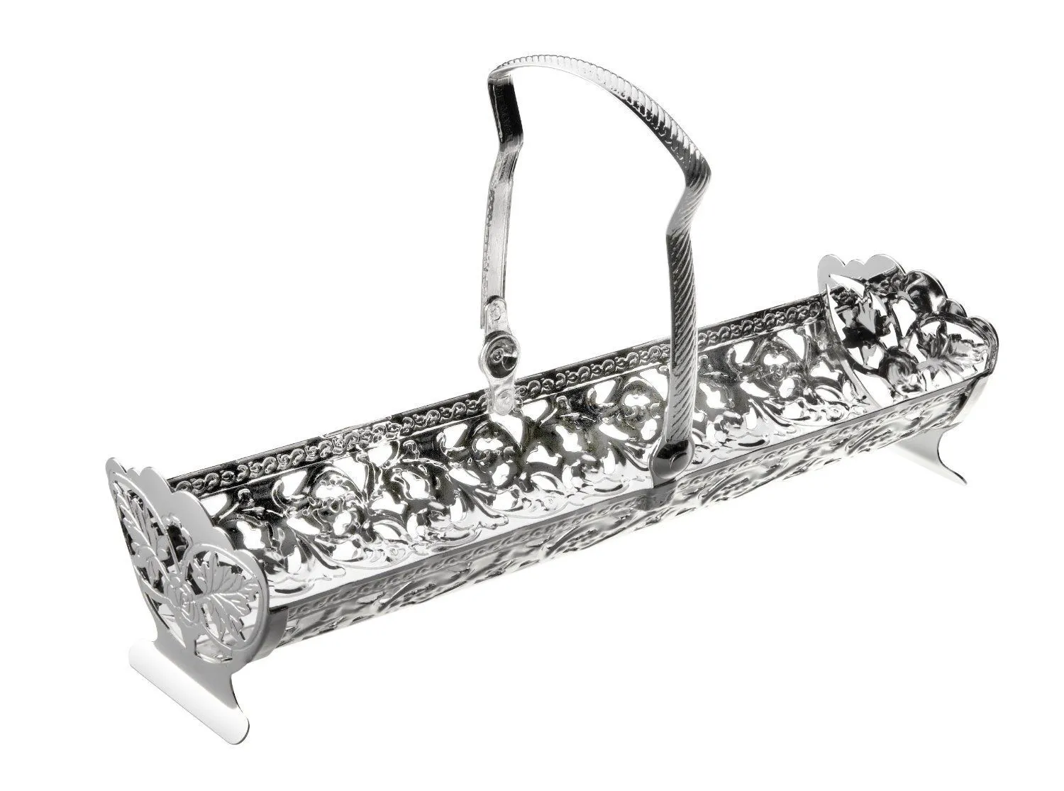 Silver macaroon, biscuits or tea bag tray