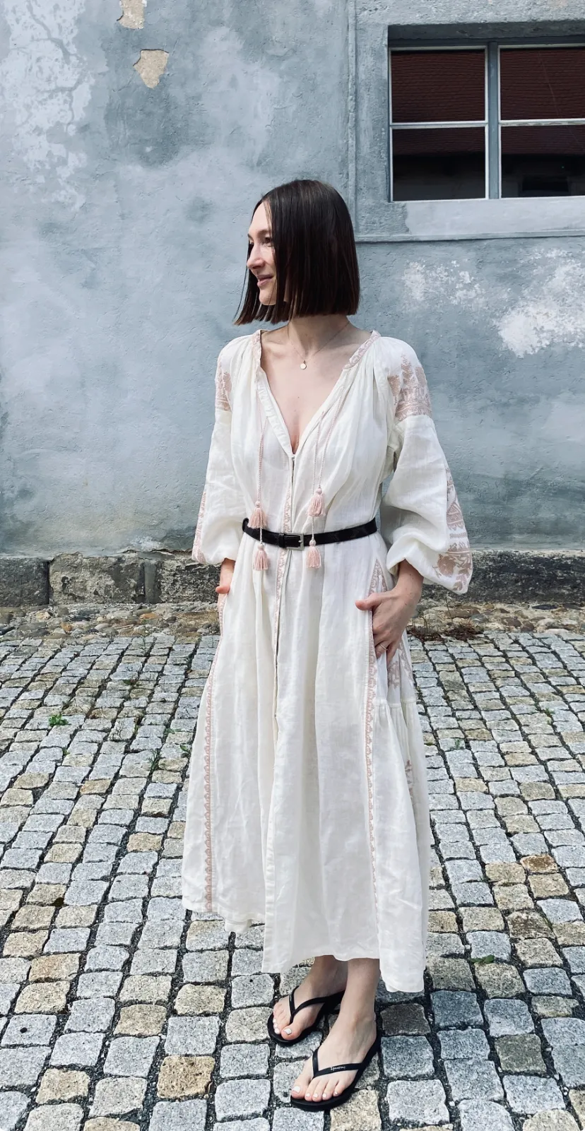 Bazena lněné šaty světlé