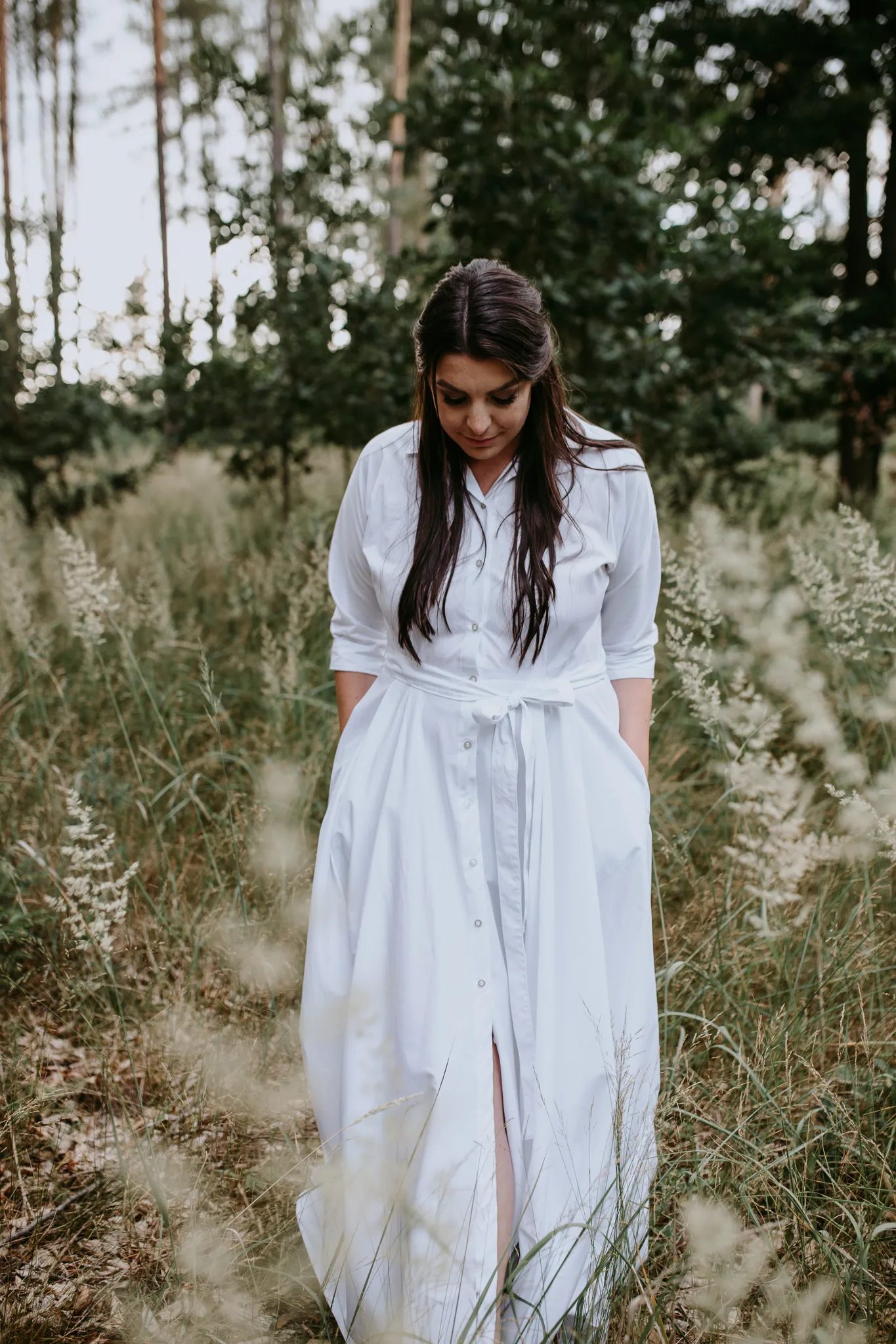 Košilové bílé maxišaty