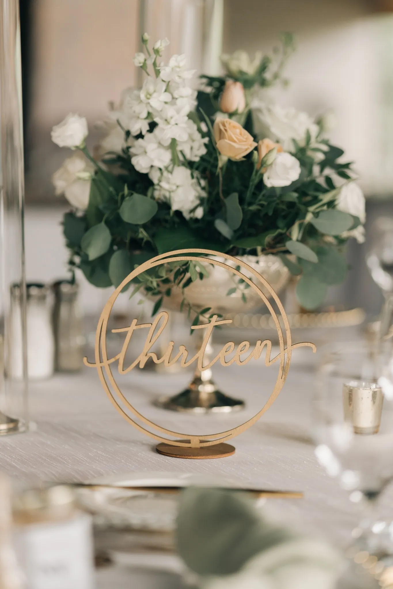Gold Round Table Numbers